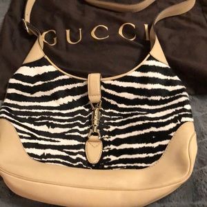 Gucci pony hair zebra medium Jackie shoulder bag